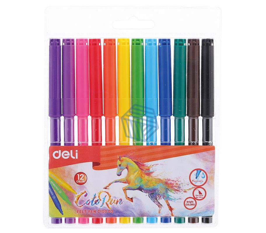 ფლომასტერი DELI STATIONERY 12 ფერი C10003