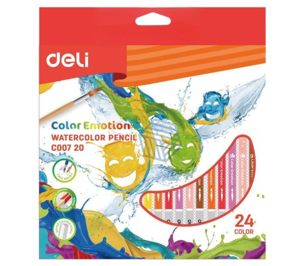 ფერადი ფანქრები(აკვარელის) DELI STATIONERY 24 ფერი 0720
