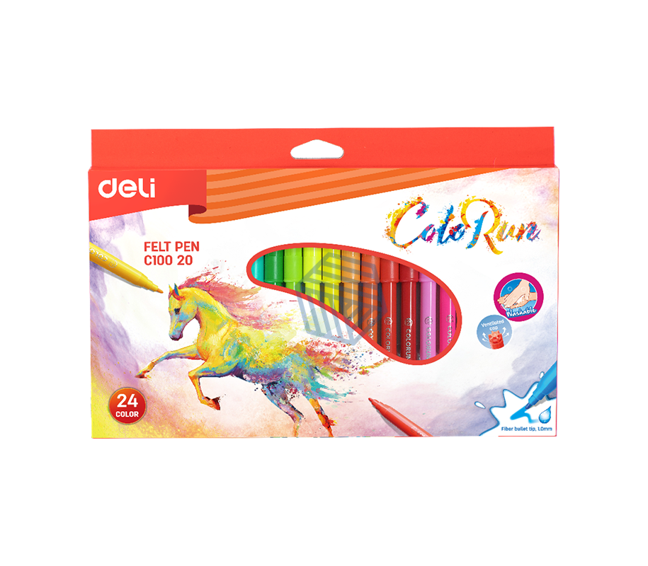 ფლომასტერი DELI STATIONERY 24 ფერი EC10020