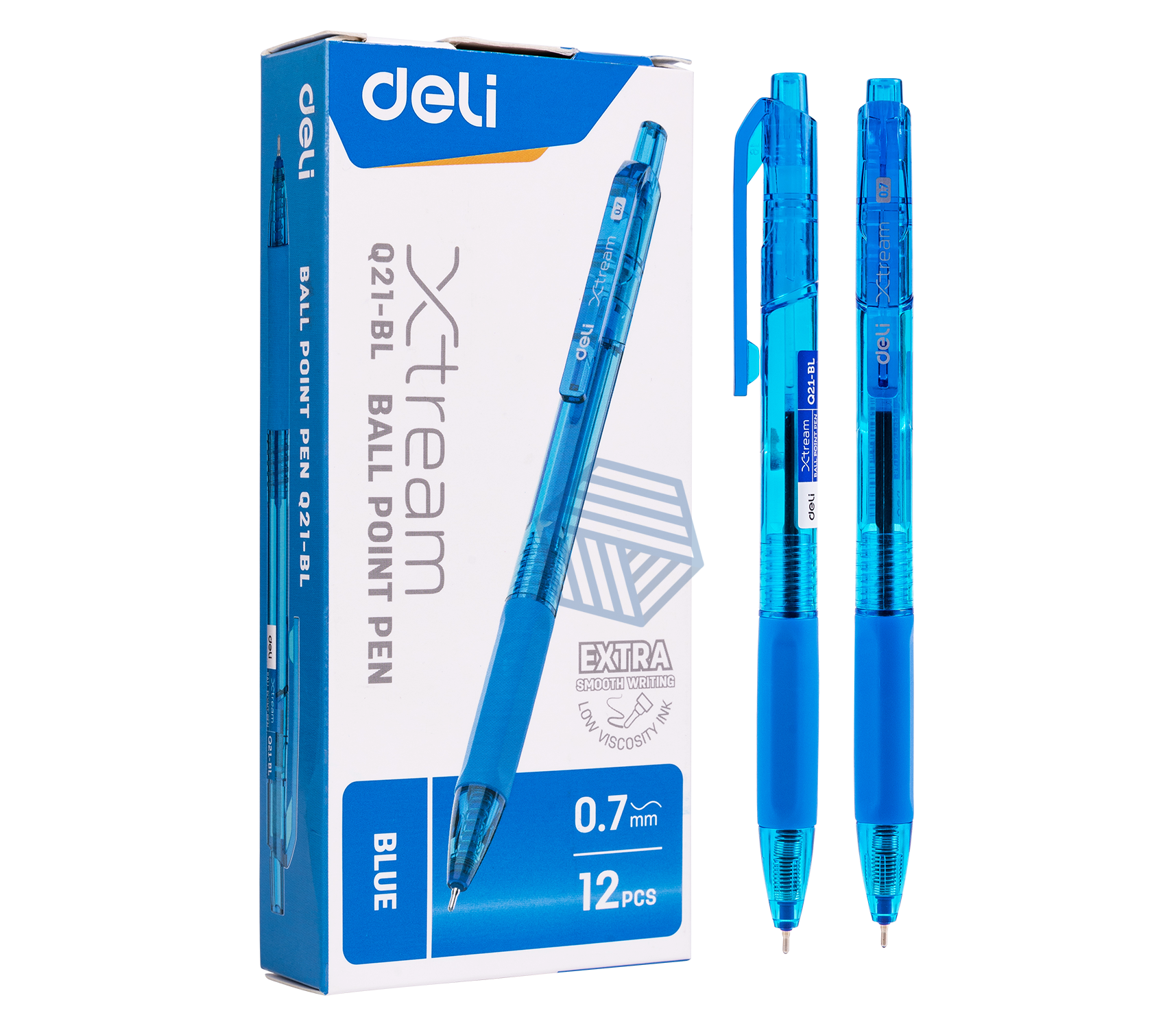 კალამი ბურთულიანი BULLET TIP 0.7MM BLUE Q21BL , DELI