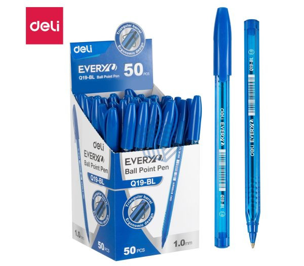 კალამი ბურთულიანი 1MM Q19-BL BLUE, DELI