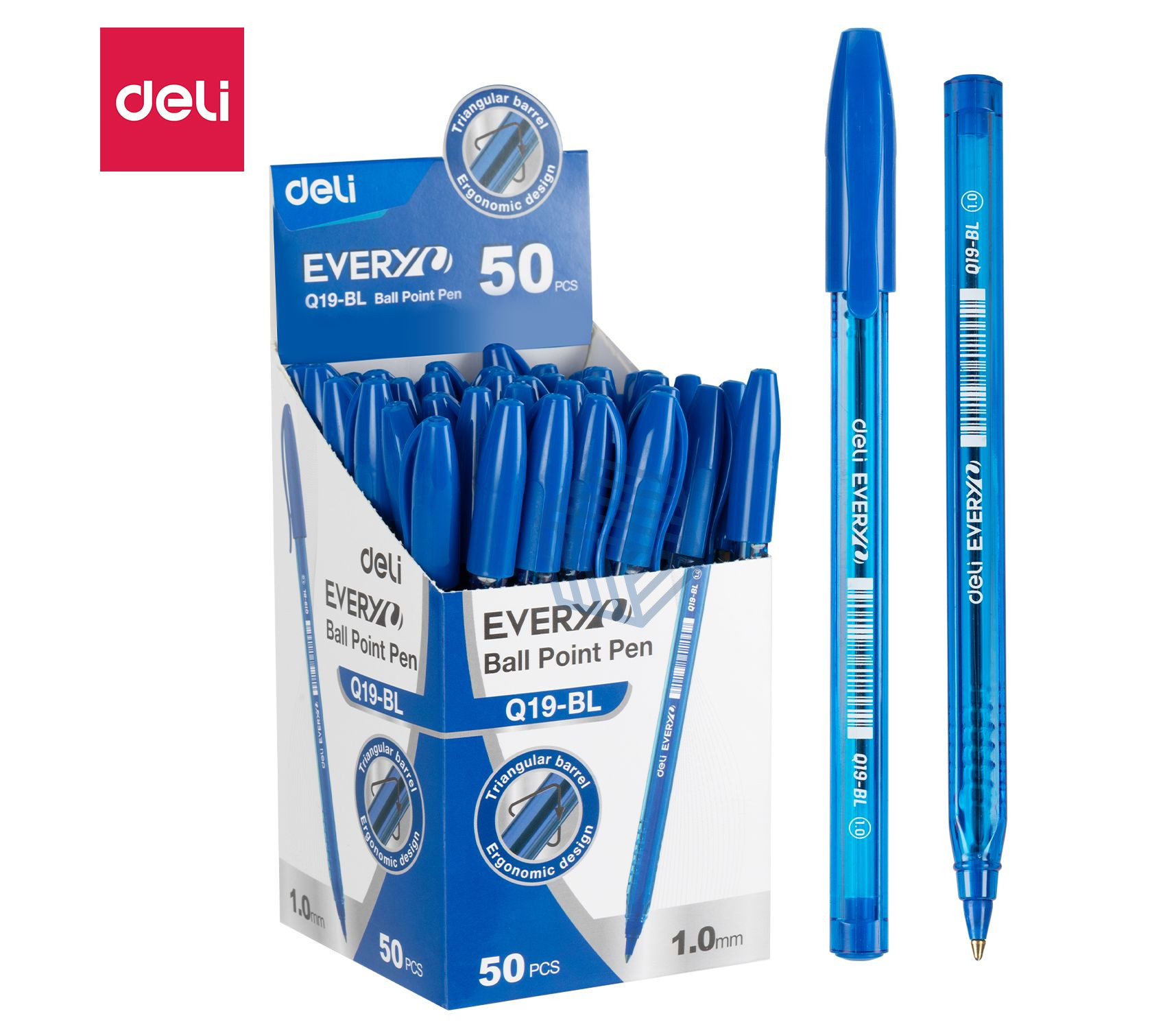 კალამი ბურთულიანი 1MM Q19-BL BLUE, DELI