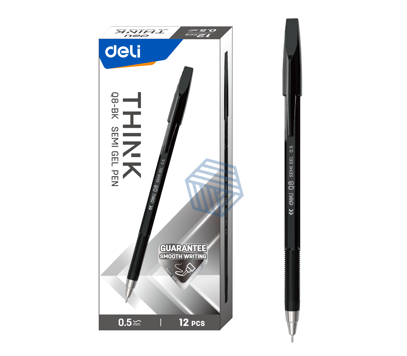 კალამი გელიანი 0.7MM BLACK ,DELI Q8BK