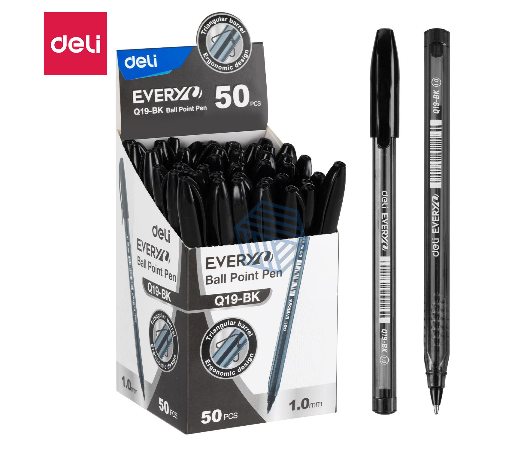 კალამი ბურთულიანი 1MM Q19-BK BLACK, DELI