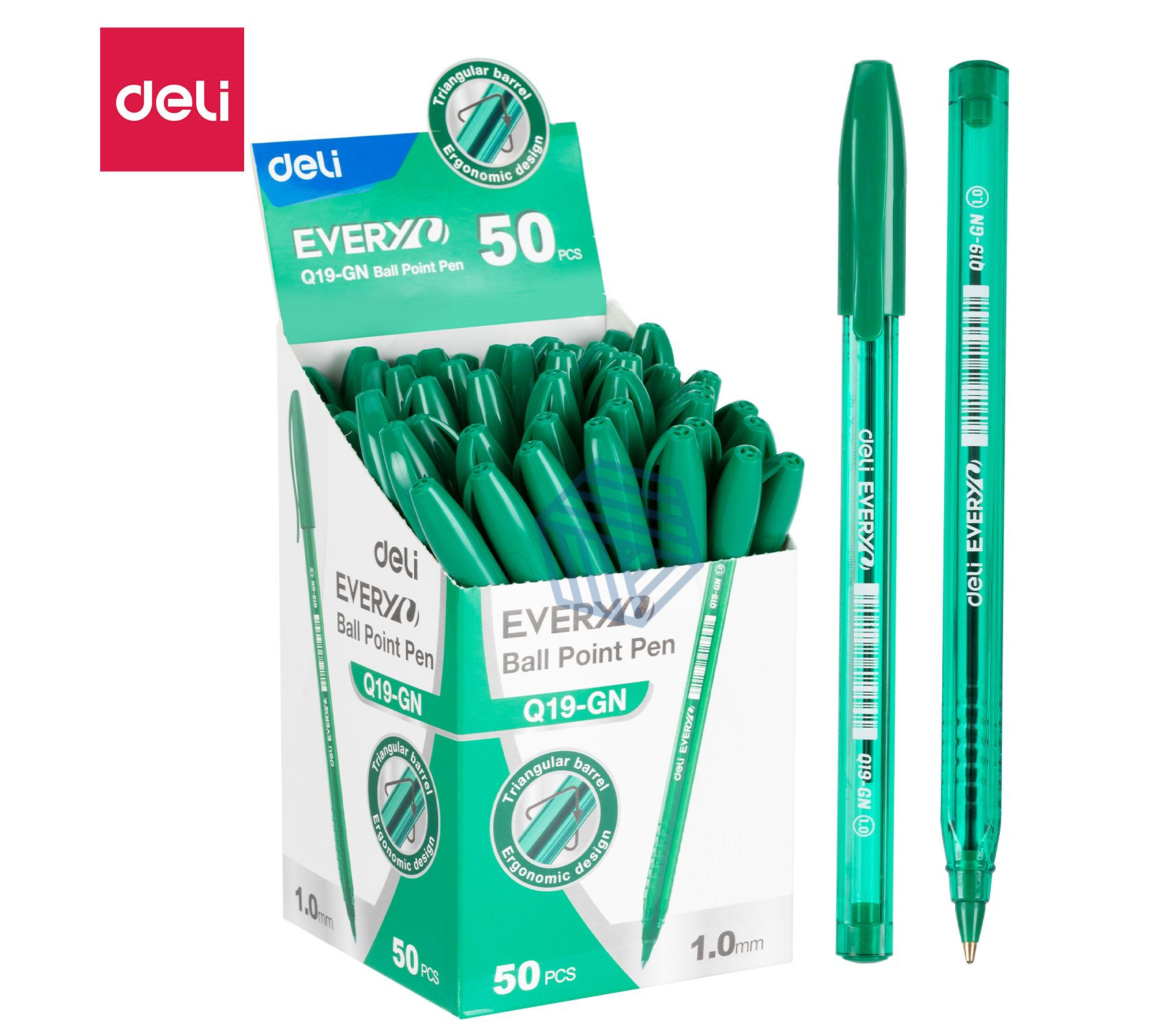 კალამი ბურთულიანი 1MM Q19-GN GREEN, DELI