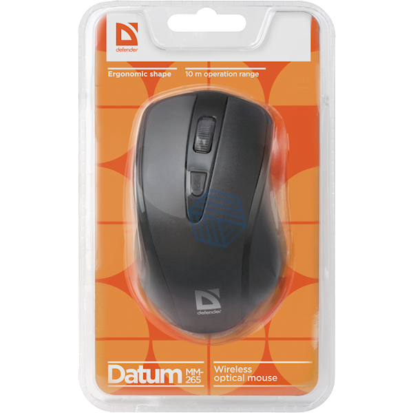 უკაბელო მაუსი Defender Datum MM-265 black, 3 buttons,1600 dpi 52265