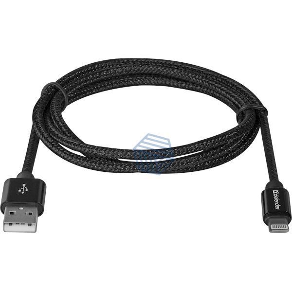 USB კაბელი Defender ACH01-03T PRO USB2.0 Black AM-LightningM, 1m 2.1A 87808