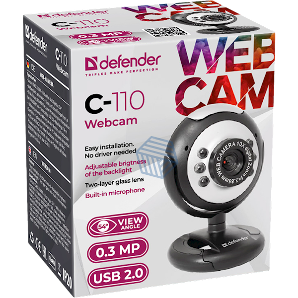 ვებკამერა მიკროფონით Webcam Defender C-2525HD 2 MP, 63252