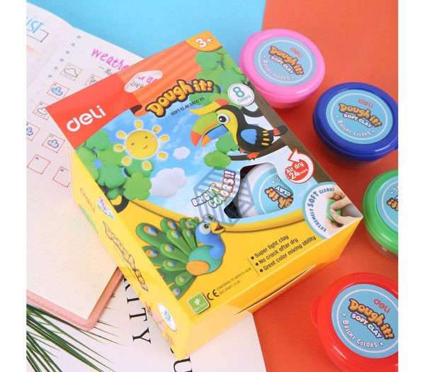 საძერწი მასალა SOFT CLAY 8COLORS D85020 ,DELI