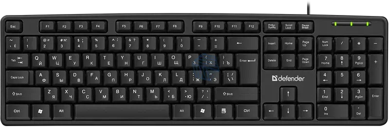სადენიანი კლავიატურა Defender Element HB-520 USB  შავი, სრული ზომის 45522