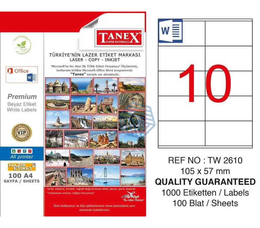 ლეიბლი ა4 1*10 100ფურც (105X57) 2610
